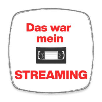 Das war Streaming, Videokasette früher, damals - Viereckiger Kühlschrankmagnet - Weiß - Vorne