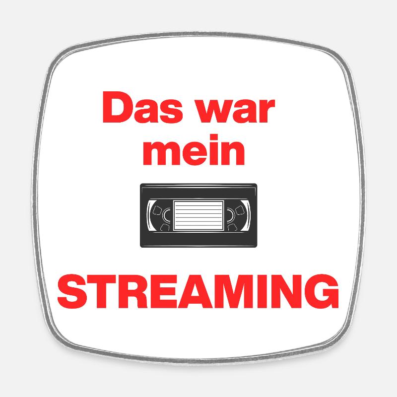 Das war Streaming, Videokasette früher, damals - Viereckiger Kühlschrankmagnet - Weiß