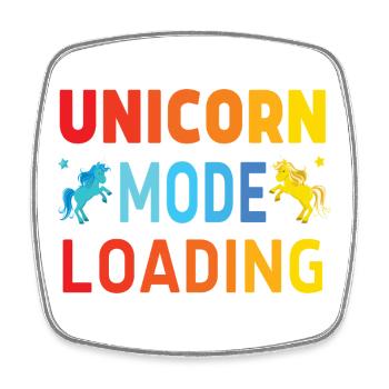 Unicorn mode loading - Viereckiger Kühlschrankmagnet - Weiß - Vorne