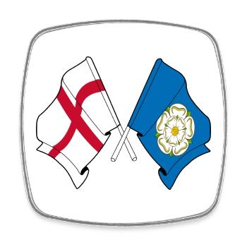 Yorkshire & England Crossed - Viereckiger Kühlschrankmagnet - Weiß - Vorne