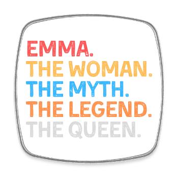 Emma La Femme Le Mythe La Légende La Reine - Magnet carré - blanc - Devant