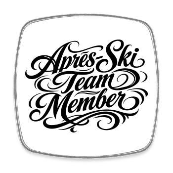 L’équipe de ski APRrès - Magnet carré - blanc - Devant