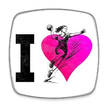 J’adore le handball avec un motif cool pour le handball pour - Magnet carré - blanc - Devant