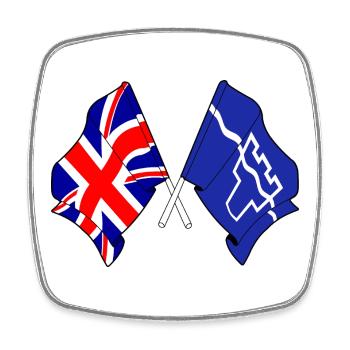 Tyne and Wear & Großbritannien kreuzten sich - Viereckiger Kühlschrankmagnet - Weiß - Vorne