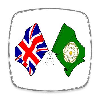 North Yorkshire und Großbritannien kreuzten sich - Viereckiger Kühlschrankmagnet - Weiß - Vorne