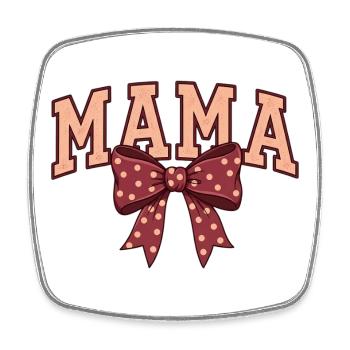 Mama Schleife Punkte – Mama Motiv - Viereckiger Kühlschrankmagnet - Weiß - Vorne