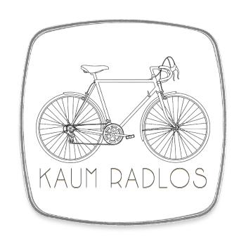 Hardly Wheelless Bicycle Lines Design Cycling Retro - Square fridge magnet - white - Front