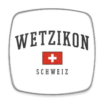 Wetzikon Schweiz Flagge - Viereckiger Kühlschrankmagnet - Weiß - Vorne