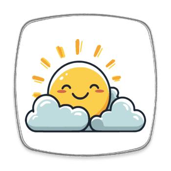 Sunshine - Square fridge magnet - white - Front