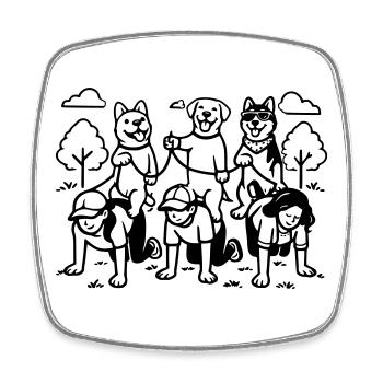 Gassi Gehen Dog Edition dog rules - Viereckiger Kühlschrankmagnet - Weiß - Vorne