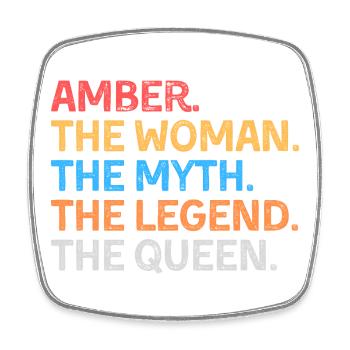 Amber la Femme Le Mythe La Légende La Reine - Magnet carré - blanc - Devant
