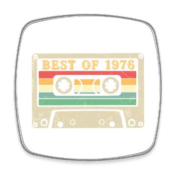 Best of 1976 Retro Kassette 50. Geburtstag - Viereckiger Kühlschrankmagnet - Weiß - Vorne