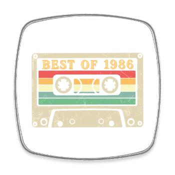 Best of 1986 Retro Cassette 40th Birthday - Square fridge magnet - white - Front