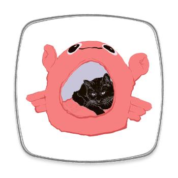 KRABBENHAUS - Viereckiger Kühlschrankmagnet - Weiß - Vorne