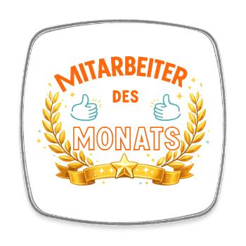 Mitarbeiter des Monats – LorbeerDesign - Viereckiger Kühlschrankmagnet - Weiß - Vorne
