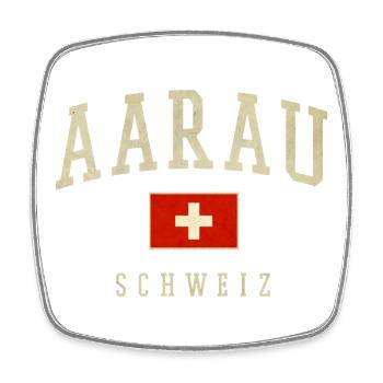 Emblème vintage d’Aarau Suisse - Magnet carré - blanc - Devant