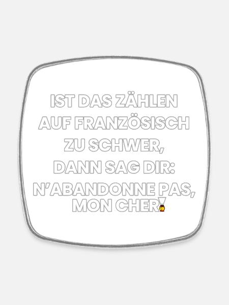 German-French-Rhyme 1 (Ver. A) - Square fridge magnet - white