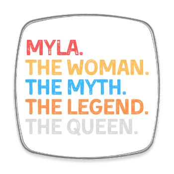 Myla, die Frau, der Mythos, die Legende, die Königin, - Viereckiger Kühlschrankmagnet - Weiß - Vorne