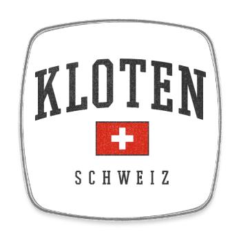 Kloten – Schweizer Identität aus dem Kanton Zürich - Viereckiger Kühlschrankmagnet - Weiß - Vorne