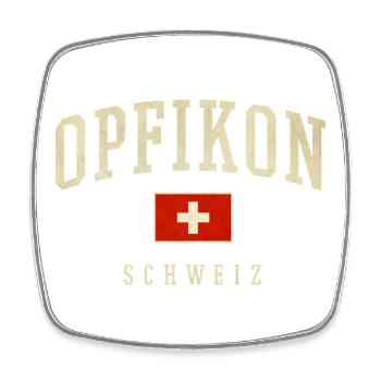 Opfikon Suisse Drapeau Vintage - Magnet carré - blanc - Devant