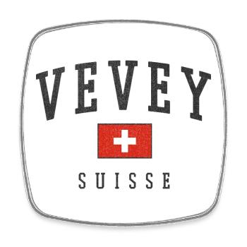 Vevey Schweiz Emblem - Viereckiger Kühlschrankmagnet - Weiß - Vorne