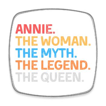 Annie Die Frau Der Mythos Die Legende Die Königin - Viereckiger Kühlschrankmagnet - Weiß - Vorne