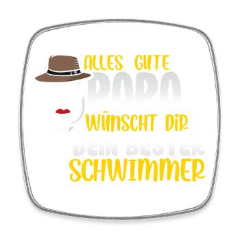 All the best dad wishes you your best swimmer - Square fridge magnet - white - Front