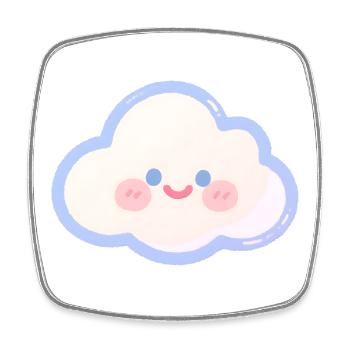 Nuage pastel Charme câlin Nuage des enfants - Magnet carré - blanc - Devant