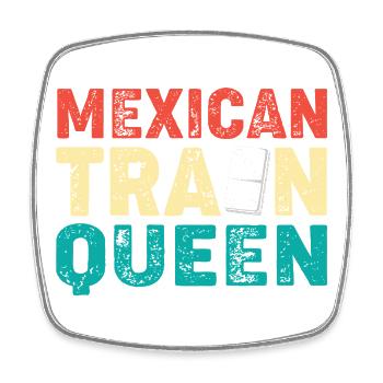 Domino Mexican Train - Square fridge magnet - white - Front