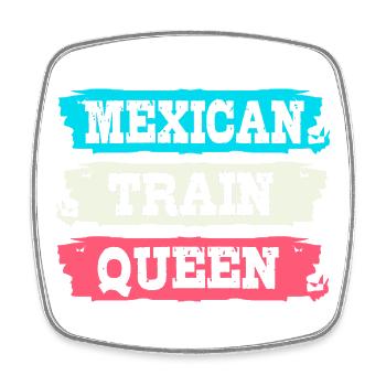Domino Mexican Train - Viereckiger Kühlschrankmagnet - Weiß - Vorne