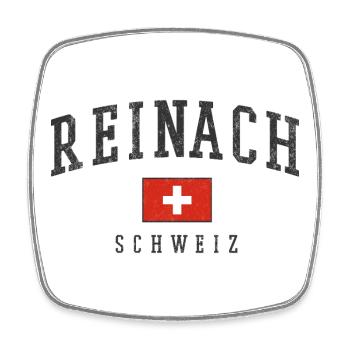 Reinach Schweiz Logo Kreuz - Viereckiger Kühlschrankmagnet - Weiß - Vorne