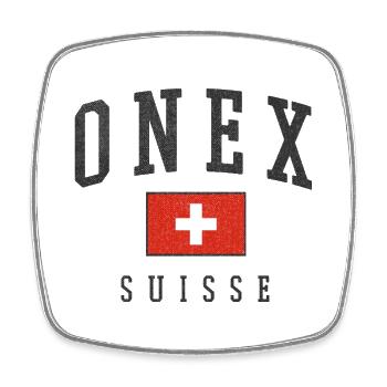 Onex – Schweizer Identität aus dem Kanton Genf - Viereckiger Kühlschrankmagnet - Weiß - Vorne