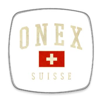ONEX Suisse Design - Drapeau suisse - Magnet carré - blanc - Devant