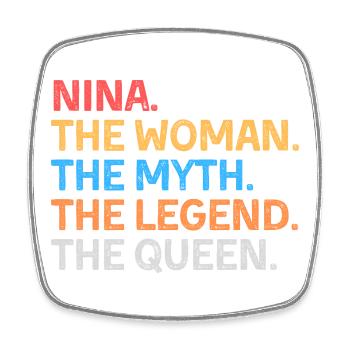 Nina La Femme Le Mythe La Légende La Reine - Magnet carré - blanc - Devant