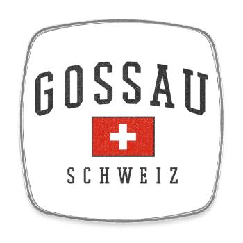 Gossau Schweiz Vintage Logo - Viereckiger Kühlschrankmagnet - Weiß - Vorne
