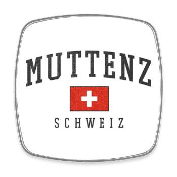Emblème du drapeau suisse de Muttentz - Magnet carré - blanc - Devant
