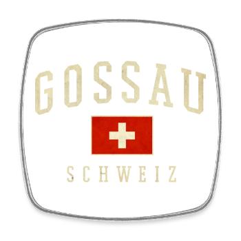 Gossau Switzerland emblem with Swiss flag - Square fridge magnet - white - Front