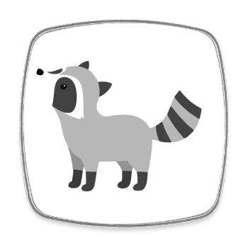 Style minimaliste curieux et mignon - Magnet carré - blanc - Devant