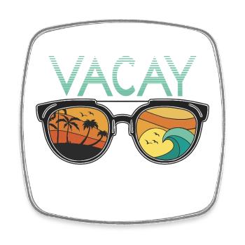 Lustiges Urlaubs & Surfer Design - Viereckiger Kühlschrankmagnet - Weiß - Vorne