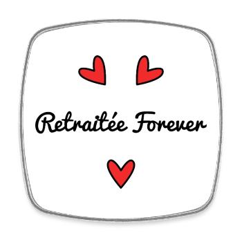 RETIRED. RETIREMENT. HAPPY RETIREMENT. ANNIVERSARY. - Square fridge magnet - white - Front