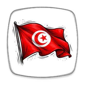 Tunisian flag - Square fridge magnet - white - Front