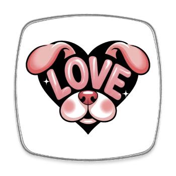 Cute Love Dog - Viereckiger Kühlschrankmagnet - Weiß - Vorne