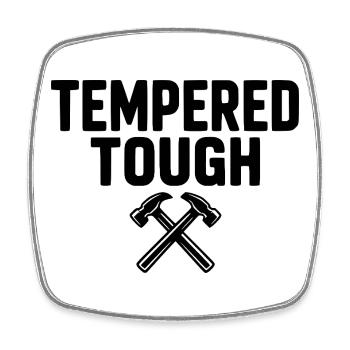 Tempered Tough - Square fridge magnet - white - Front