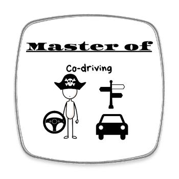 Master of Co-driving - Square fridge magnet - white - Front