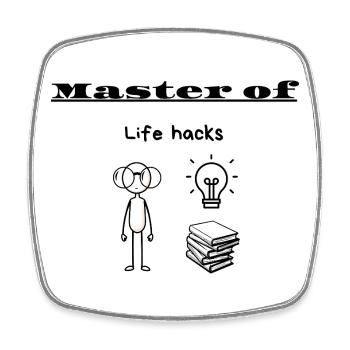Master of Life hacks - Square fridge magnet - white - Front