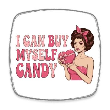 I Can Buy Myself Candy – Retro Pop-Art Design - Square fridge magnet - white - Front