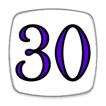 30. 30 YEARS. 30th ANNIVERSARY. 30 YEARS ANNIVERSARY. - Square fridge magnet - white - Front