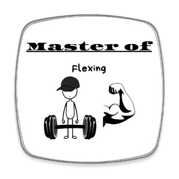 Master of Flexing - Square fridge magnet - white - Front