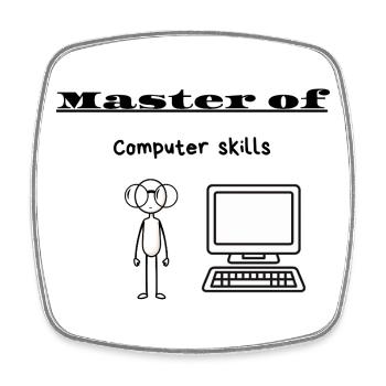 Master en informatique - Magnet carré - blanc - Devant