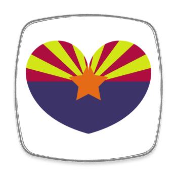 Arizona heart flag - Square fridge magnet - white - Front
